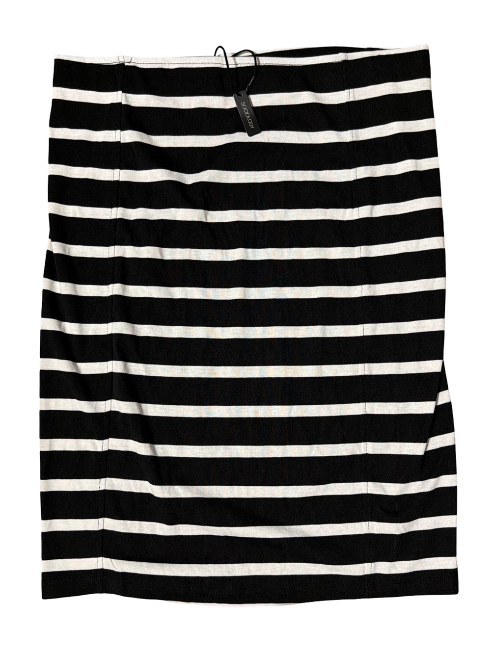 Sociology Black & White Horizontal Stripe Midi Skirt
